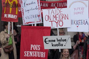 Participatory demonstration in Hämeenkatu, Tampere (FI) 30.8.2013