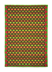 Honeycomb Rya, beading, 48 x 26 cm, 2023